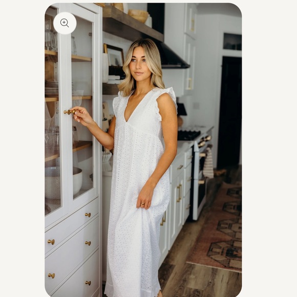White Eyelet Maxi Dress - Picture 1 of 2